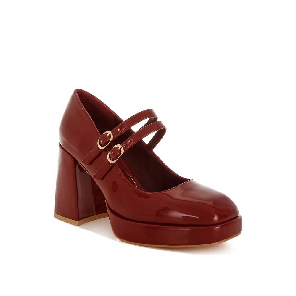 NEW RAG COMPANY women's sonata double strap mary jane sandals in dark red